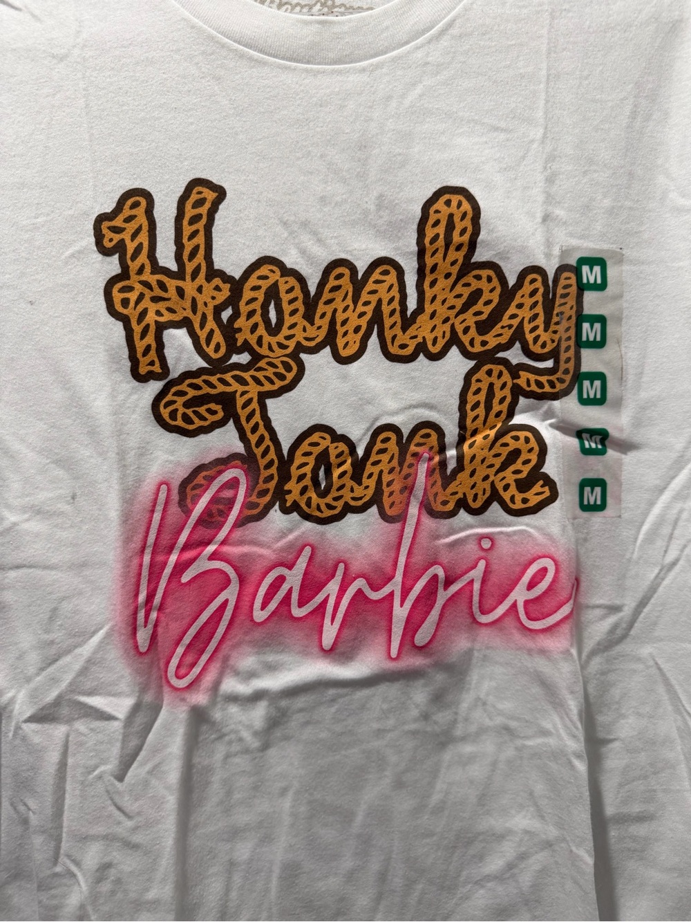 Barbie White Tee with Gold Script